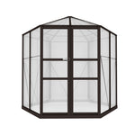 Greenfingers Greenhouse 2.4x2.1x2.32M Aluminium Polycarbonate Green House Garden Shed GH-ALU-C-240X211X232-AB