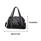 Large Capacity Tote Bag Soft Faux Leather Handbag with Shoulder Strap Multiple Pockets for Work V1366-AZ2-W-14881