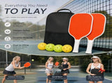 Fiberglass Pickleball Paddle Set Orange, Matte Pair For Backyard Stress Relief, Dad Duo Gift V1221-XM-LB1669-GM57