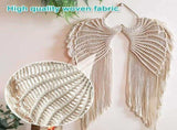 Angel Wing Hanging White Bohemian Cotton Angel Wings with Long Tassels Woven V1369-AZ3-W-11955