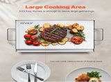 Stainless Steel Griddle, 23x16 inch Universal Flat Top Rectangular Plate, Gas Grill Griddle for BBQ V952-DCJPBXG2316IQ5MBZV0
