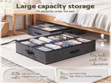 Artiss Under Bed Shoe Storage Containers X4 Box Organiser 12 Pairs Fabric Grey UBS-DIY-LIN02-GYX4