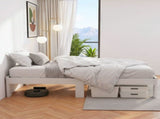 Artiss Bed Frame King Single Size Wooden White JADE WBED-F-BASE-JADE-KS
