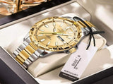 Men'S Watch Stainless Steel Watch Blue Dial Watch Water-Resistant Watch - 959 gold silver - Size 01 V1106-937-97937-GOL3-01
