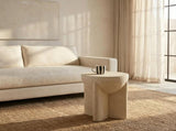 Interior Ave - Zelda Sculptural Stone Side Table Sand Textured Accent V355-IA-ST-ZEL-SAN
