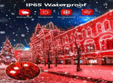Solar String Lights Outdoor Waterproof, LED Outdoor Light Solar Fairy Lights with 8 Lighting V1107-124-16567-RED4