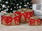 Christabelle Set of 3 Christmas Gift Box Display with LED Lights and Bows Decoration Ornament 112_MHA613