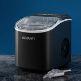 Devanti Portable Ice Maker Machine Ice Cube Tray 12kg Bar Countertop Black IM-ZB12H-BK