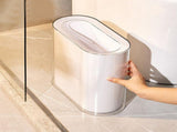 Slim Trash Can PET Wastebasket Double Layer Small Open Top Garbage Container Bin with Transparent V1294-YM0901-3117240055511