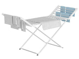 White 220W Electric Heated Towel Rack in Silver with 20 Bars for Fast Drying V178-59324