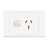 GSME Single Power Point Flush Mount Standard 15A 240V Horizontal White COPP151G V1202-V1-GSMCOPP151G