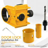 Door Lock Installation Kit with Drilling Template Hole Saw Drill Bit and Hex Wrench for Wooden and V1341-ZY-FDTQPA2Z-RED
