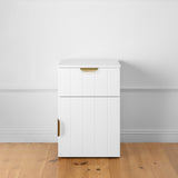 PORTO BEDSIDE TABLE - WHITE - VJ PANEL - PULL BRASS V164-ECS13WVB03G