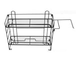 Toilet Storage Shelves Iron Wall Mounted 2 Layers Foldable Grid Home Decoration with Hooks for V1294-YM0716-3112220053012