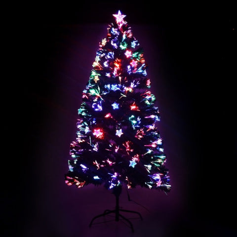 Jingle Jollys 1.2m Christmas Tree Optic Fibre LED Xmas tree Multi Colour XM-TR-LED-4F-GR