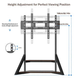 2 Tiers Black Shelves Heavy Duty Universal Tv Floor Stand For 32-75 Inches V767-U-Z1187