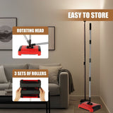 Manual Carpet Floor Sweeper, Non-Electric Multi-Surface Cleaner V1369-AZ3-W-12534