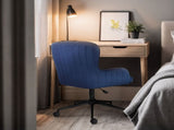 Desk Armchair - Home Office Swivel Chair Adjustable Height Seat PLUME BLUE V274-FT-VOC-001BK-DBU