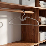10Pcs Grey Low Profile Short Neck Clothes Hangers Space Saving Plastic Hangers for Wardrobe V1192-AZ-W-31646