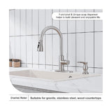 Kitchen Sink Soap Dispenser Brushed Nickel,Under-Sink Soap Dispenser with Silicone Extension Tube V1370-AZ4-07869