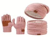 Men'S Winter Hat Men'S Gloves Men'S Scarf Winter Hat And Gloves Set Men'S - Dark Gray - Size L V1347-922-55544-DKG-L