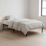 Metal Bed Frame for Queen Mattress Black Powder-Coated Steel Base V63-931531