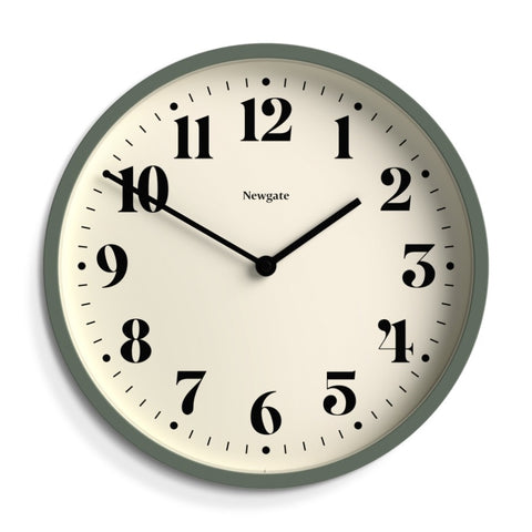 Newgate Number Four Wall Clock Matte Asparagus Green V398-NGNUMFOU240ASG