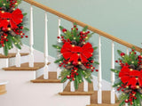 Cordless Prelit Stairway Trim Paired with Christmas Wreaths,Designed for Front Door,Holiday Wall and V1369-AZ3-W-22456