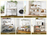 Artiss 4-Tier Metal Kitchen Rack Shelf Silver Storage Shelves Organizer Microwave Stand 90cmx151cm KR-MEL-4S-90-SS