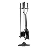 Fireplace Tool Set, 5 PCS Tool Set and Holder with Five-Prong Stand, Tongs, Ash Shovel, Brush, V952-BLGJTJ5JTWZG9M137001V0