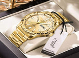 Men'S Watch Stainless Steel Watch Blue Dial Watch Water-Resistant Watch - 959 Golden - Size 01 V1106-937-97937-GO1L-01