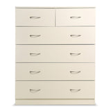 Tallboy Dresser 6 Chest of Drawers Storage Cabinet 85 x 39.5 x 105cm CBT-KLN-085-040-105-WHT