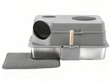 i.Pet Cat Litter Box Large Stainless Steel High Sided Pet Toilet Odour Control PET-CLB-STL-CV-LTGR