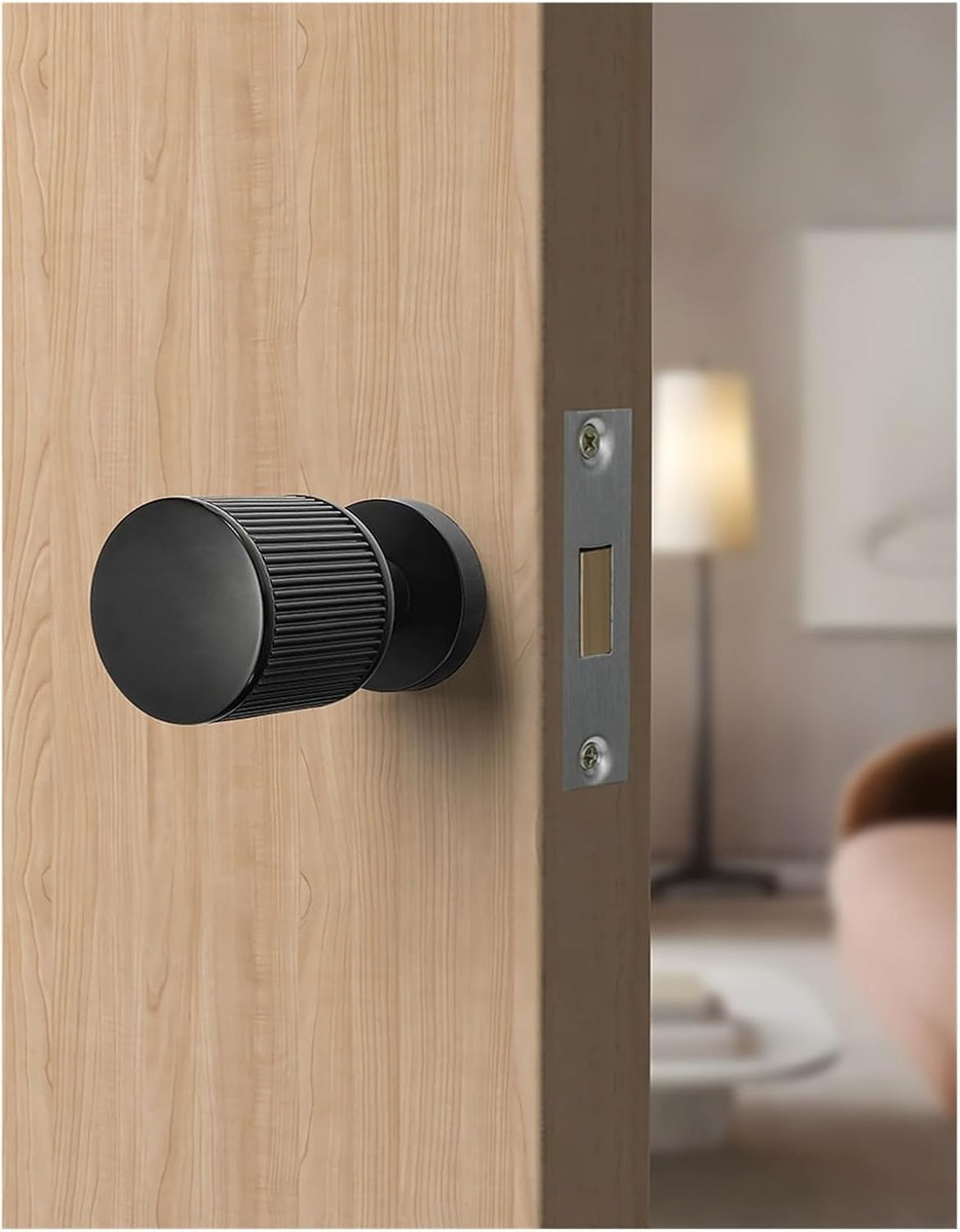 Black Minimalist Invisible Door Lock Hidden Single-Sided Handle Secret ...