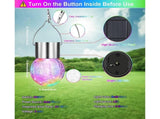12Pack Outdoor Hanging Solar - Cracked Glass Solar Waterproof LED Decorative Ball V1263-JX-1617
