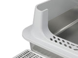 Pawz Stainless Steel Cats Litter Box Hooded High Enclosed Large Kitty Toilet PT1402-GY-AU