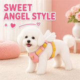 Adorable Angel Wings Dog Harness with Glowing 3D Luminous Design, Breathable No-Pull Walking Vest V1341-ZY-JYUCYZRL-PURPLEHARNESSLEASHSET-L