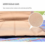 Portable Folding Beach Chair - Reclining Outdoor Seat 68x39.5x40.5cm with Carry Bag in brown V888-ELOSUNG25183