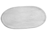 Bedroom Carpet Hand Woven Bedside Rug Study Living Room Oval Carpet Pure Color Floor Mat White V1294-YM0703-3115230026411