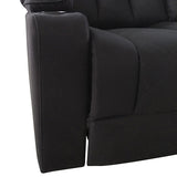 Electric Recliner Stylish Rhino Fabric Black Couch 3 Seater Lounge with LED Features V43-REC-ARN3RBL