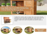 Large Rabbit Hutch with Base 2 Storey Guinea Pig Cage Chicken Coop Timber Pet House V63-840521