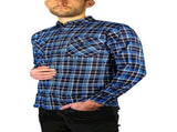 Mens Flannelette Long Sleeve Shirt 100% Cotton Check Authentic Flannel - Full Placket V563-FS-FP21-36-3XL