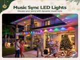 Jingle Jollys 30M Christmas Permanent Outdoor Lights Smart Eaves String App Control Decoration 72LED XMAS-ST72-30M-RGB