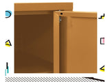 Artiss Buffet Sideboard Metal Cabinet - BASE Yellow AI-LOCKER-LD-YE