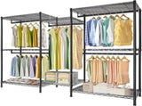 CARLA HOME Heavy Duty Clothing Garment Rack Organizer with Hanging Rods & Storage Shelves for V178-36179