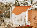 Metal Arch Backdrop White Stand Wedding Arch Stand Set of 3 Square Arched Frame for V985-METALBACKDROPWHITE