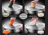 Medium size Multifunctional Stainless Steel Vegetable Slicer and Grater Bowl Set - 3-in-1 Kitchen V888-ELOSUNG56096-3