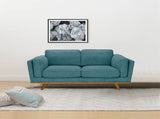 2 Seater Sofa Teal Fabric Lounge Set for Living Room Couch with Wooden Frame V43-SOF-YOKTL2S