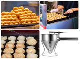 Funnel Cake Maker Confectionery Funnel Stainless Steel Pancake Cooks 1 Set V1369-AZ3-W-13243