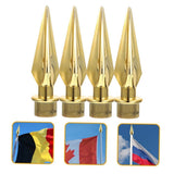 4Pcs Flagpole Finial Topper Golden Plastic Flagpole Head Outdoor Decorative Kit V1192-AZ-W-22648